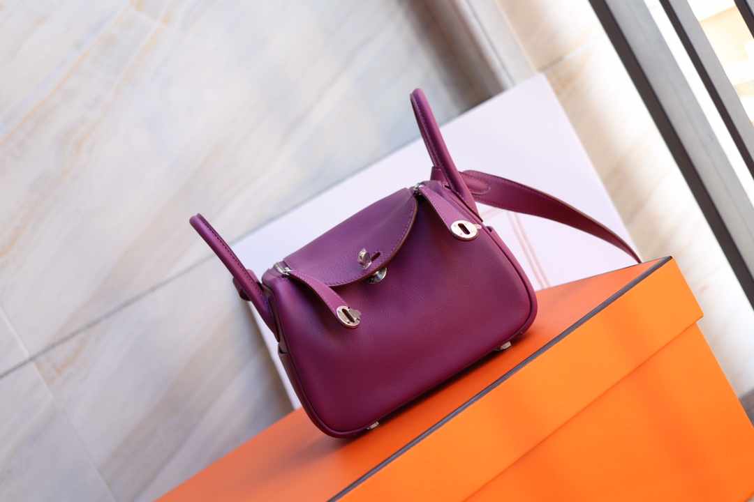 에르메스 미니 린디백19 아네몬느 금장 스위프트